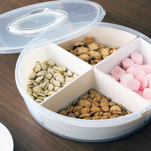 Caja Con Compartimento Con Tapa, Caja De Aperitivos, Caja De
