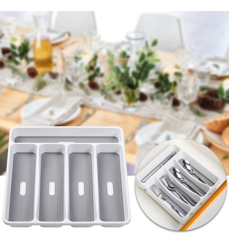Bandeja Para Cubiertos Clásica, Organizador De Cocina Con 5