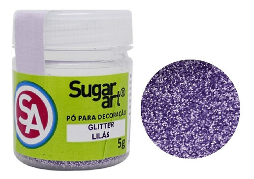 Glitter Escarcha Para Decoración  Color Lila  Sugar Art 5gr
