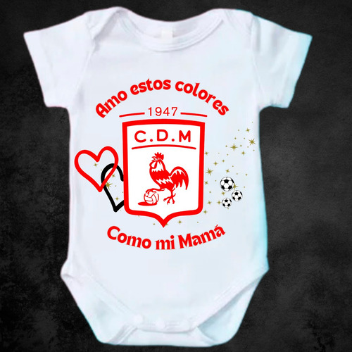 Body Enterito Bebe Personalizado Equipo Futbol Escudo Papá Moron 12-18 M Gallo Gallito