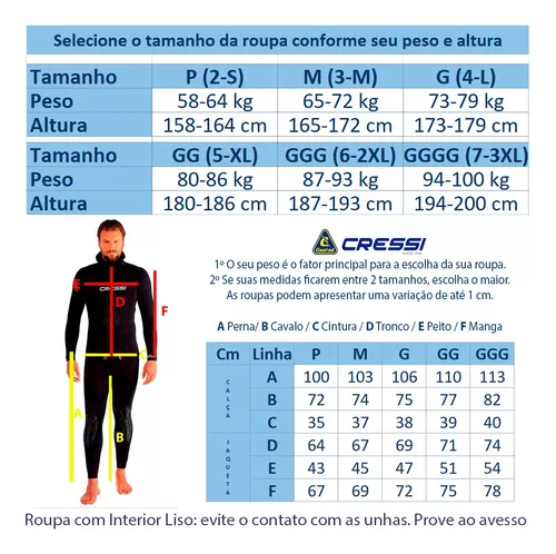 Roupa Apnea de Neoprene Open Cell 3,5mm - Cressi