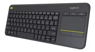 TECLADO INALÁMBRICO CON TOUCHPAD K400 PLUS LOGITECH COLOR DEL TECLADO NEGRO IDIOMA ESPAÑOL