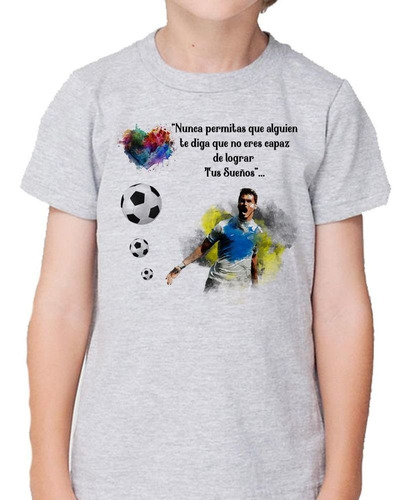 Remera De Niño Frase Futbol Nunca Permitas Pelota Diseño