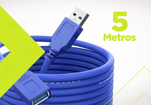 Imagen 5 de 10 de Alargue Usb 3.0 Cable Extensor Prolongador 5 Metros H Speed
