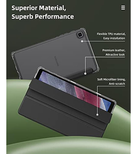 Funda Para Samsung Galaxy Tab A7 Lite 8.7 In Con Tapa Negra Negro