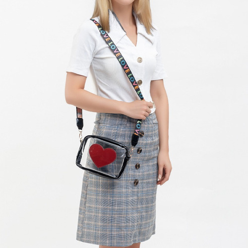 Bandolera Transparente Con Forma De Corazón Para Mujer