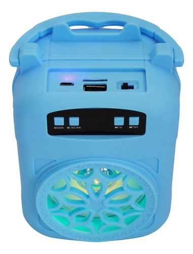 Parlante Portatil Delhi Inalambrico Bluetooth 500w 3 PuLG Color Celeste