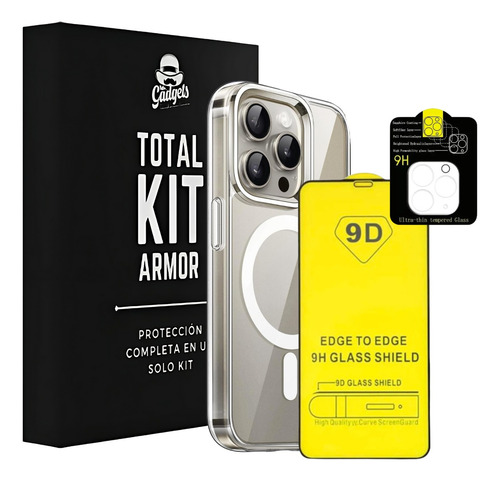 Funda Para iPhone 15 Magnetica + Micas Cámara Pantalla Kit