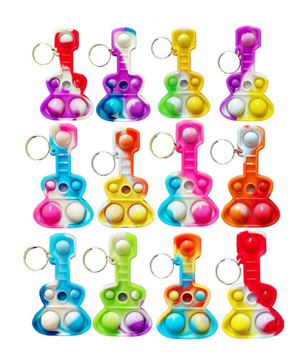 Regalos Para Estudiantes Mini Pop Bulk Guitar Fidget Llavero
