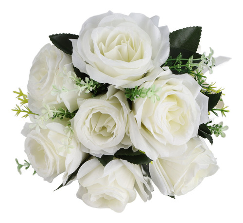 Ramo De Flores Artificiales Para Bodas, Rosa De Simulación D