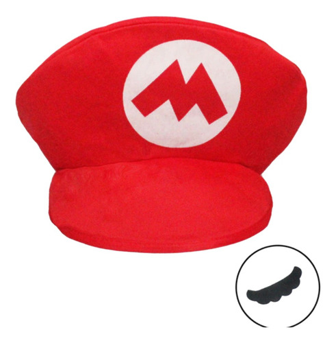 Mario Bros Nintendo Gorra Y Bigote Video Juego Regalo Niños 