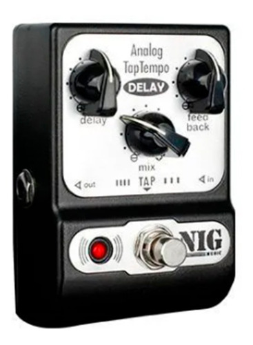 Pedal Nig Efeito Analog Tap Tempo Delay