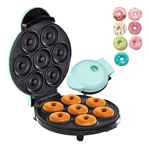 Máquina De Donas 7 Donitas Antiadherente Para Color Celeste