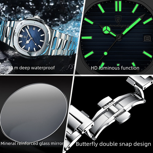 Reloj De Cuarzo Impermeable Poedagar 613 Para Hombre