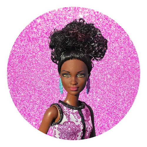20 Centro De Mesa Barbie Morena, Adesivo Fotográfico