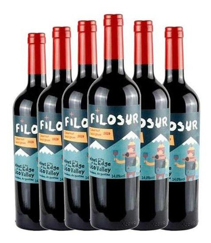 Kit 6 Unidades Vinho Tinto Filosur Cabernet Sauvignon 2020