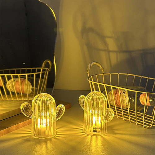 Lbb Luzes Led De Cacto Para Decoração De Casa, Luz Noturna