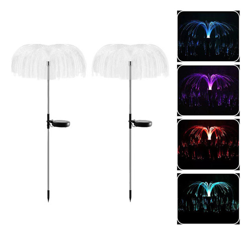 Led De Medusa De Lámpara Solar Al Aire Libre 2 Piezas E
