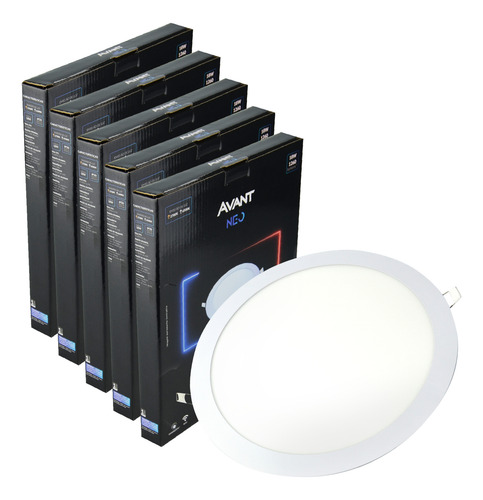 Kit 5 Painel Plafon Embutir Led Neo Google Alexa Echo Avant