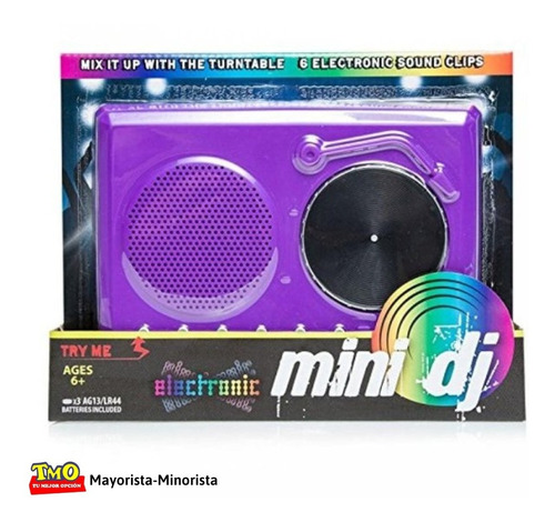 Juguete Mini Dj Plato Giratorio Con 6 Clips Sonido Eléctrico