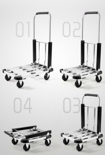 Imagen 2 de 10 de Carro Plataforma Zorra Plegable Cromada 150kg