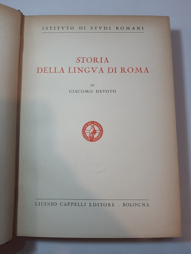 Antiguo Libro Historia De Roma Italiano 1940 7pl 2644