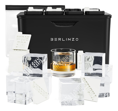 Berlinzo Premium Clear Cube Maker Mold 8 Grandes Cubitos De