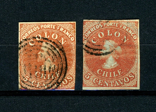 Sellos Postales De Chile. Primera Emisión, Año 1853, Nº 1.