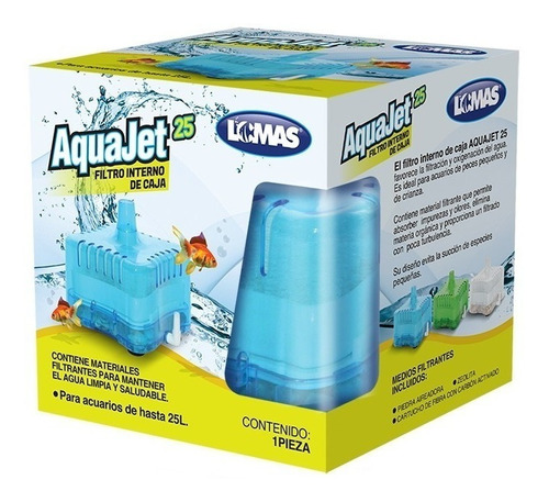 Lomas Filtro Inerno Caja Azul 25l Acuario Pecera Peces