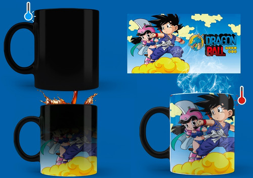 Taza Mágica(térmica) De Dragon Ball Goku Y Milk