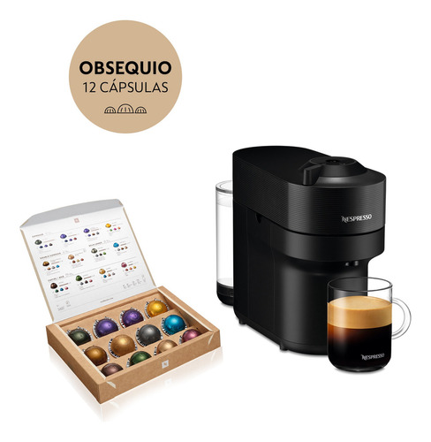 Cafetera Nespresso Vertuo Pop Super Automática Negra Color Negro