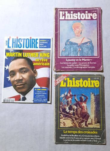 Lote 3 Revistas De Historia En Frances Luther King Cruzadas 