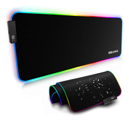 Alfombrilla Mouse Rgb Para Juego 36 X 16  Brillante Gran 14