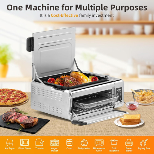 Combo Horno De Pizza Y Freidora De Aire Digital 10 En 1