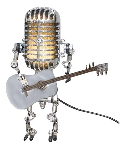 F Vintage Microphone Robot Mable Art Home Desktop Decor 6521