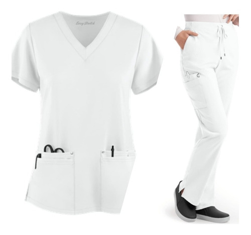 Uniformes Médicos Easy Strech Originales Blancos