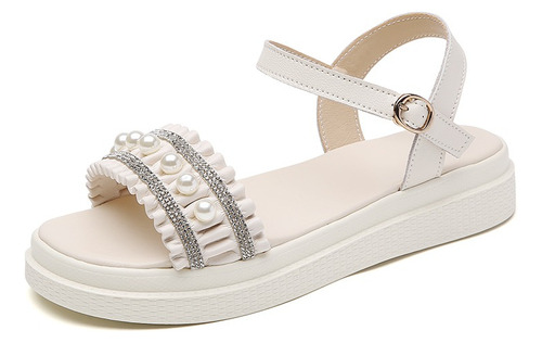 Nuevas Sandalias Casual Sencillas De Faux Pearl Para Mujer