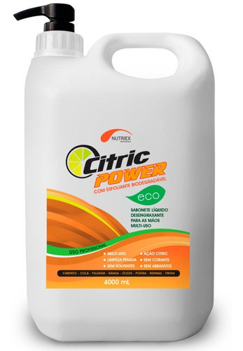 Sabonete Liquido Desengraxante 4l Citric Power Nutriex