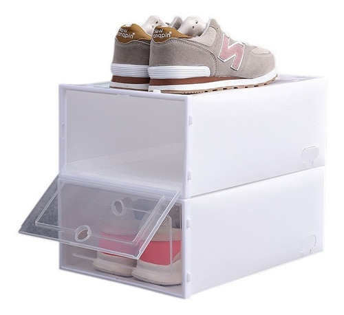Imagen 1 de 10 de Pack 6 Caja Zapatos Organizador Armable Apilable Almacenaje