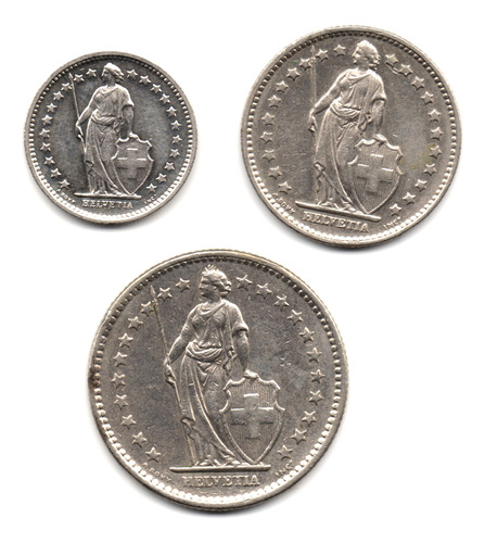 Suiza 1/2, 1 Y 2 Francos 1973 - 1977