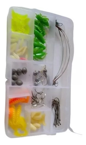 Kit Accesorios Pesca Deportiva Anzuelos,plomadas,82 Piezas