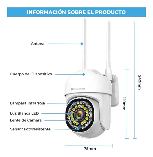 Cámara De Seguridad Exterior Wifi 2mp 1080p 36luces