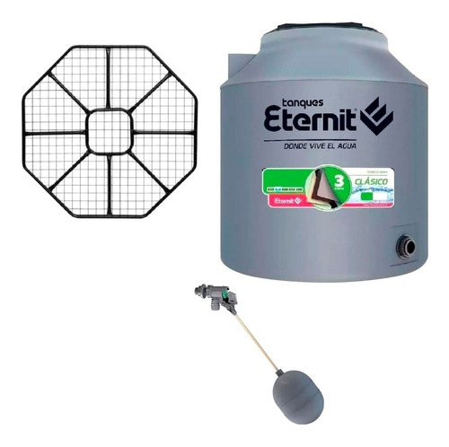 Imagen 1 de 10 de Tanque Agua Tricapa 750 Lt Eternit Con Metal Flotante Base