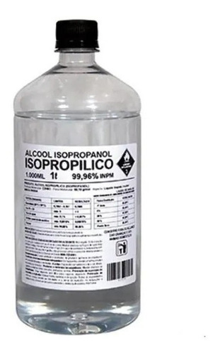 Alcool Isopropilico (isopropanol) 1000ml Cor Branco