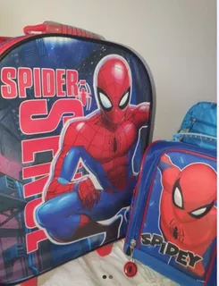 Mochila Spiderman Con Ruedas ,lonchera,cartuchera
