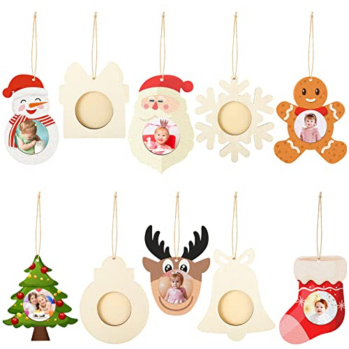 40 Pcs Christmas Photo Frame Ornaments Christmas Tree H...