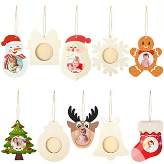 40 Pcs Christmas Photo Frame Ornaments Christmas Tree H...