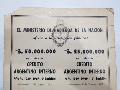 Imagen 4 de 8 de Antiguo Afiche Crédito Argentino Banco Nación 1939 Mag 58065