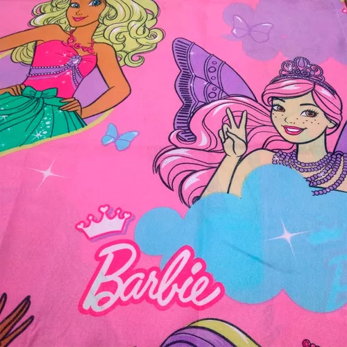 Jogo de Cama Microfibra Infantil Menina Barbie Reinos Mágicos Com