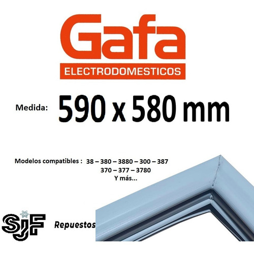 Burlete Sjf Heladera Gafa Hgf 38 380 3880 3780 370 - 59x58 